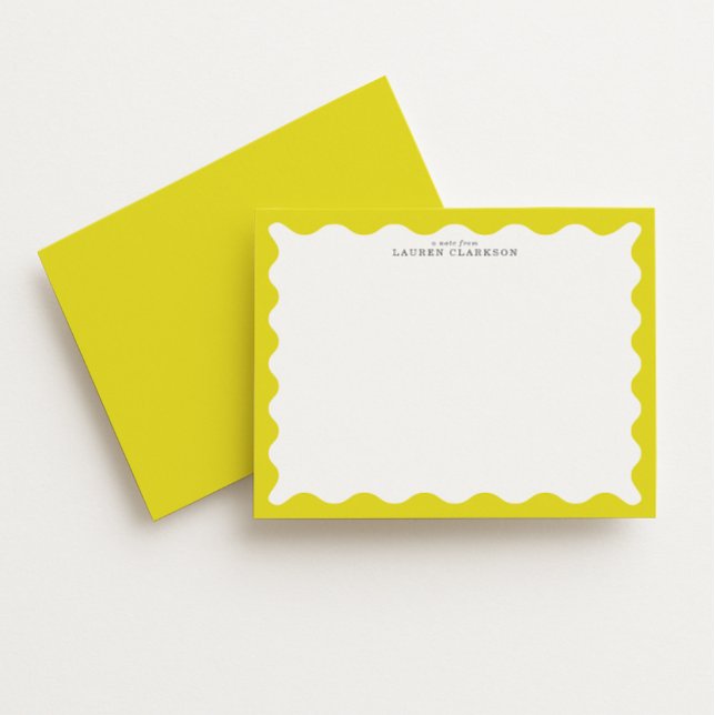 Carte de note à cadre ondulé jaune soleil (Créateur téléchargé)