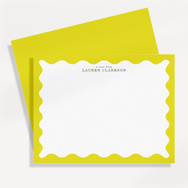 Carte de note à cadre ondulé jaune soleil (Créateur téléchargé)