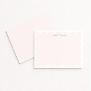 Carte de note à cadre ondulé rempli de rose tendre