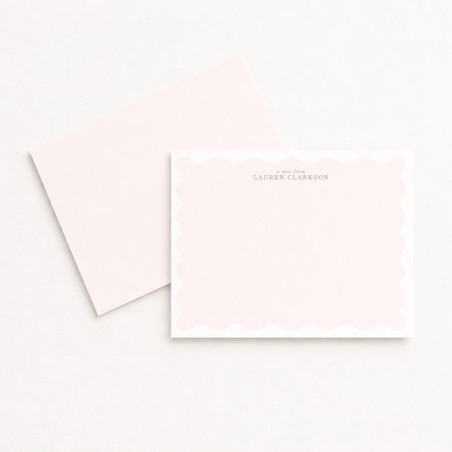 Carte de note à cadre ondulé rempli de rose tendre (Créateur téléchargé)