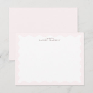 Carte de note à cadre ondulé rose bébé