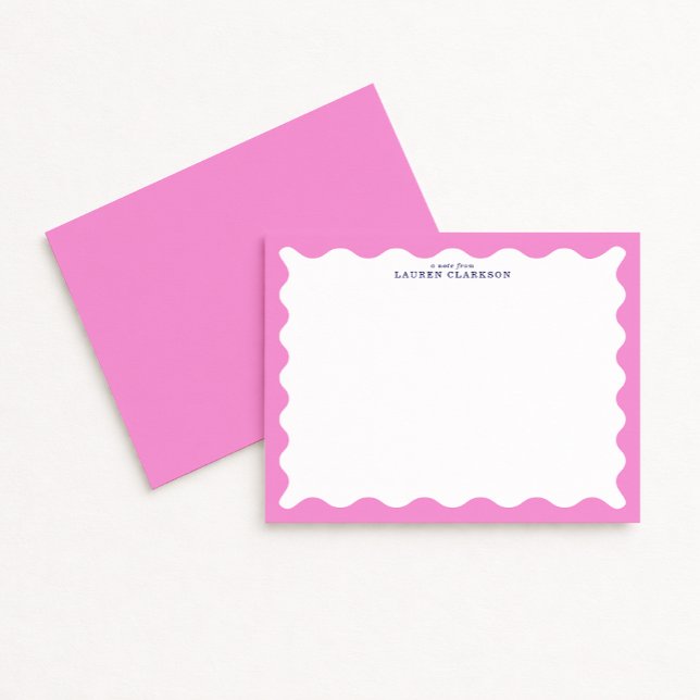 Carte de note à cadre ondulé rose tendre (Créateur téléchargé)