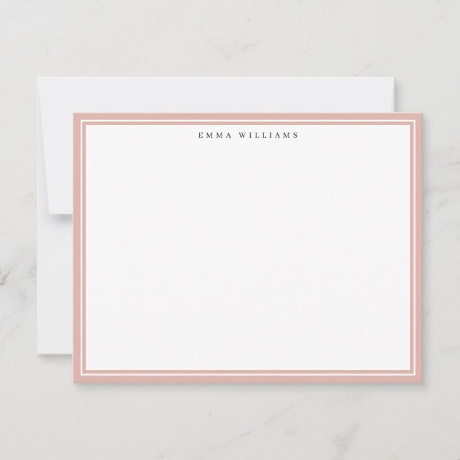 Carte de note à cadre rose (Devant)