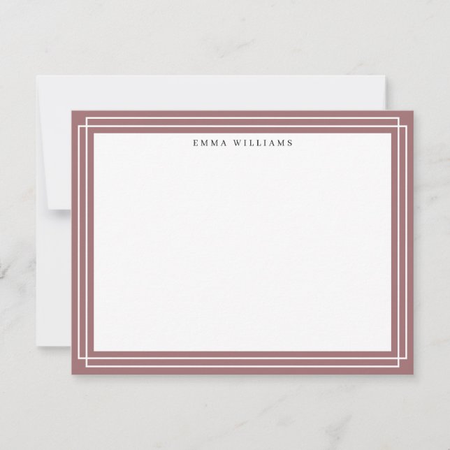 Carte de note à cadre Rose Poussiéreuse (Devant)