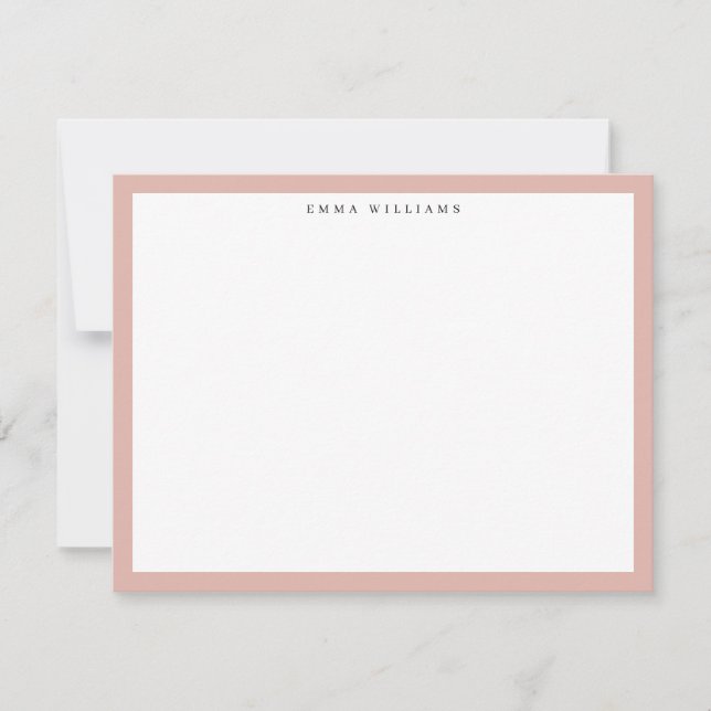 Carte de note à cadre rose tendre (Devant)