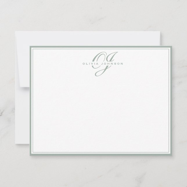 Carte de note à cadre sauge (Devant)