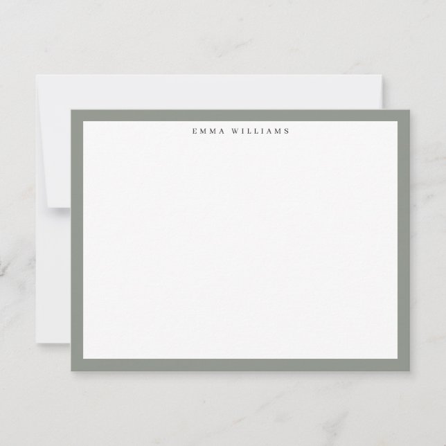Carte de note à cadre sauge (Devant)
