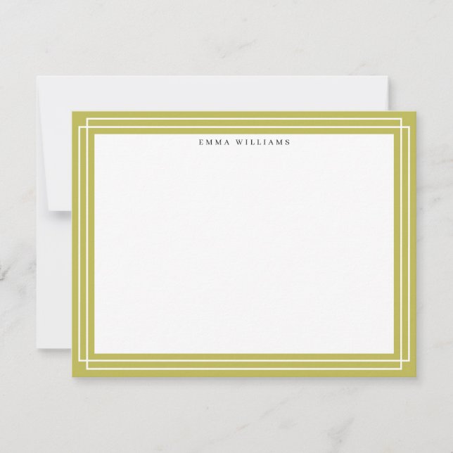 Carte de note à cadre vert Citrus (Devant)