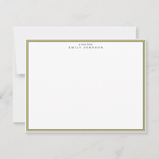Carte de note à cadre vert citrus (Devant)