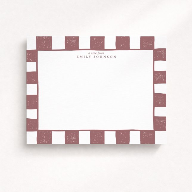 Carte de note à carreaux de bois de rose (Créateur téléchargé)