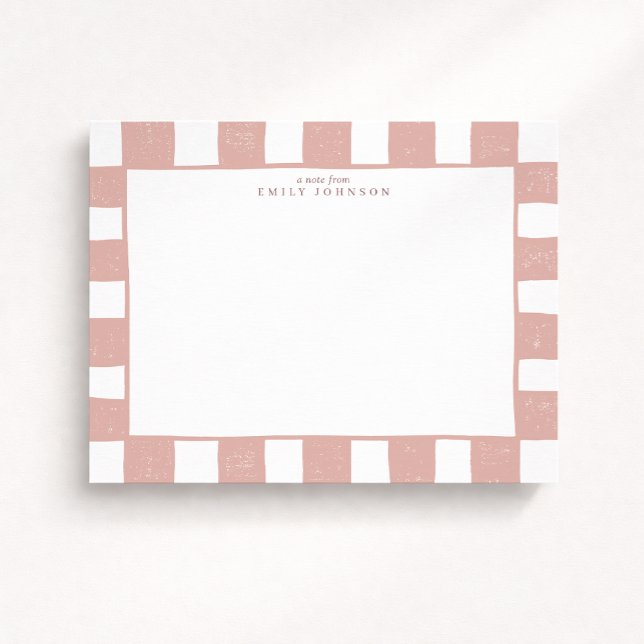 Carte de note à carreaux rose (Créateur téléchargé)