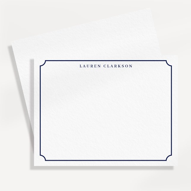 Carte de note à coin coupé bleu marine gras (Créateur téléchargé)