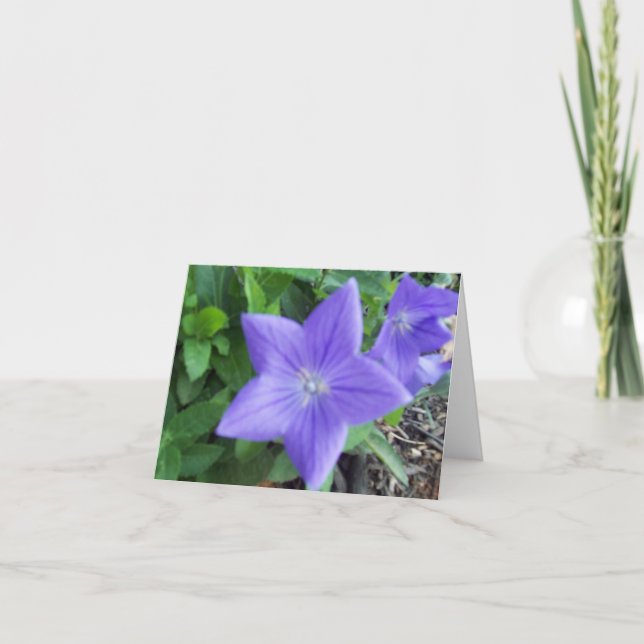 Carte de note à fleurs bleues (Devant)