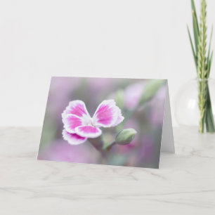 Carte de note à fleurs Dianthus rose