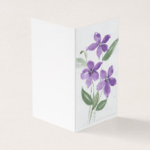 Carte de note à fleurs violettes