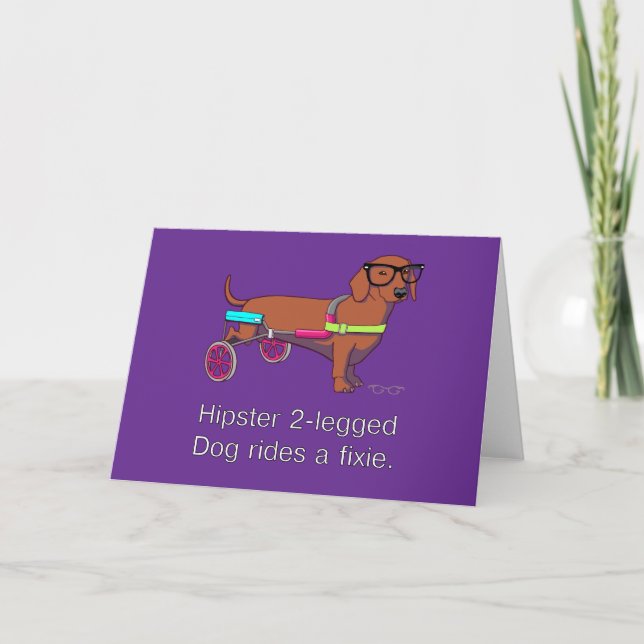 Carte de note à jambes de chien du hippie 2 (Devant)