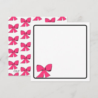 Carte de note à ruban rose