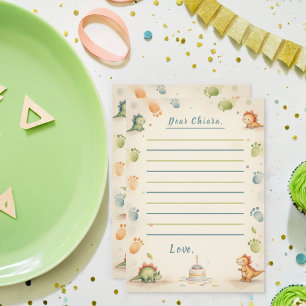 Carte de note à un seul saurus Dinosaure temps Cap