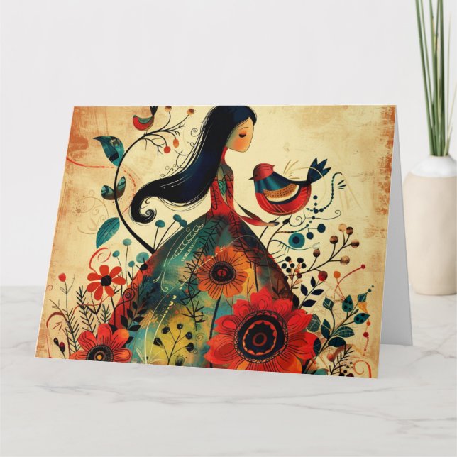 Carte de note Amour des oiseaux (Devant)