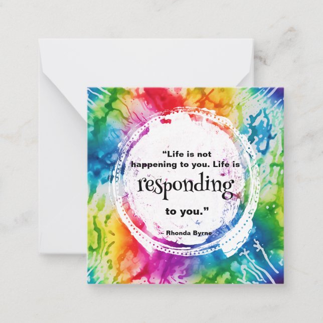 *~ Carte de note AP62 LIFE Quote Tie Dye Inspire (Devant)