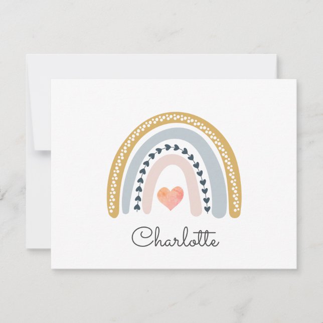 Carte de note arc-en-ciel personnalisée pour enfan (Devant)