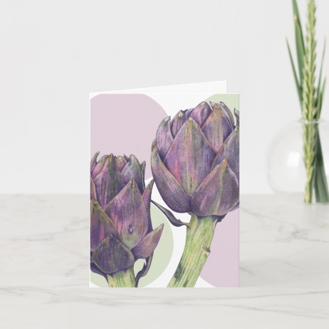 Carte de note Artichokes pourpre (Devant)
