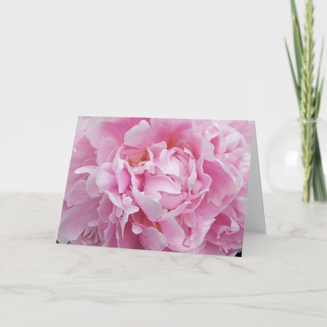 Carte de note assez rose de pivoine (Devant)