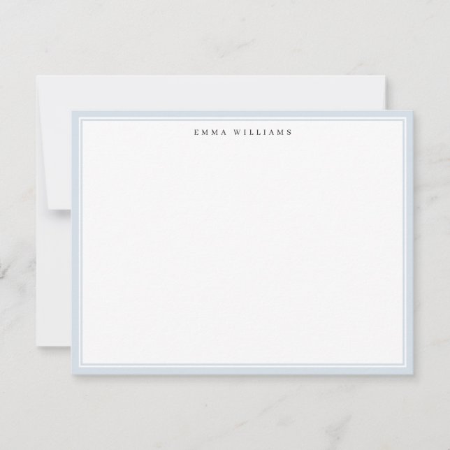 Carte de note avec cadre bleu pâle (Devant)