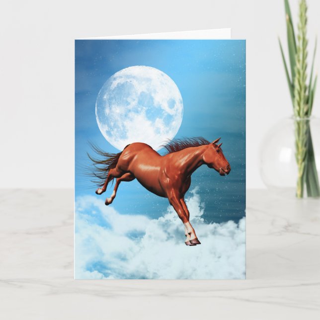 Carte de note avec cheval spirituel (Devant)