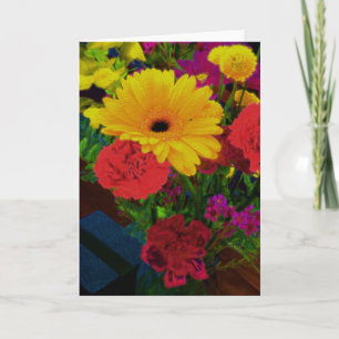 Carte de note avec fleurs