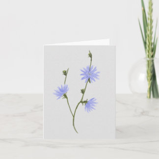 Carte de note avec la peinture de bleuet