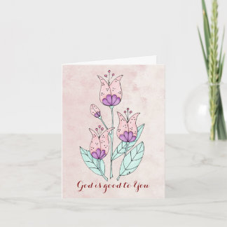 Carte de note avec tulipes blanches