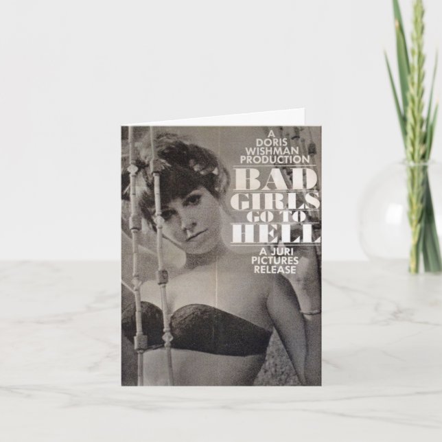 Carte de note "Bad Girls Go to Hell" de style vint (Devant)