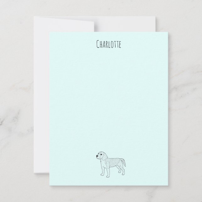 Carte de note beagle (Devant)