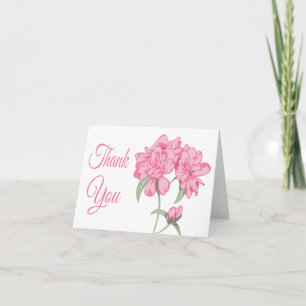 Carte de note blanche à fleur de Merci rose de ros