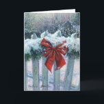 Carte de note blanche "Bow In the Snow"<br><div class="desc">Une belle carte blanche pour cette personne spéciale ! Écris-le de ton coeur ! Je suis allé me promener dans la neige autour des vacances et j'ai découvert cette image classique. Il m'a vraiment parlé.</div>