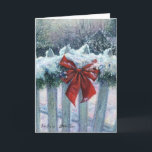 Carte de note blanche "Bow In the Snow"<br><div class="desc">Une belle carte blanche pour cette personne spéciale ! Écris-le de ton coeur ! Je suis allé me promener dans la neige autour des vacances et j'ai découvert cette image classique. Il m'a vraiment parlé.</div>