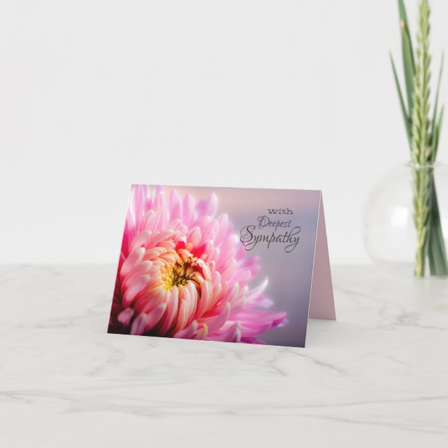 Carte de note blanche Chrysanthemum Sympathie la p (Devant)