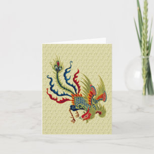 Carte de note blanche de conception de coq chinois