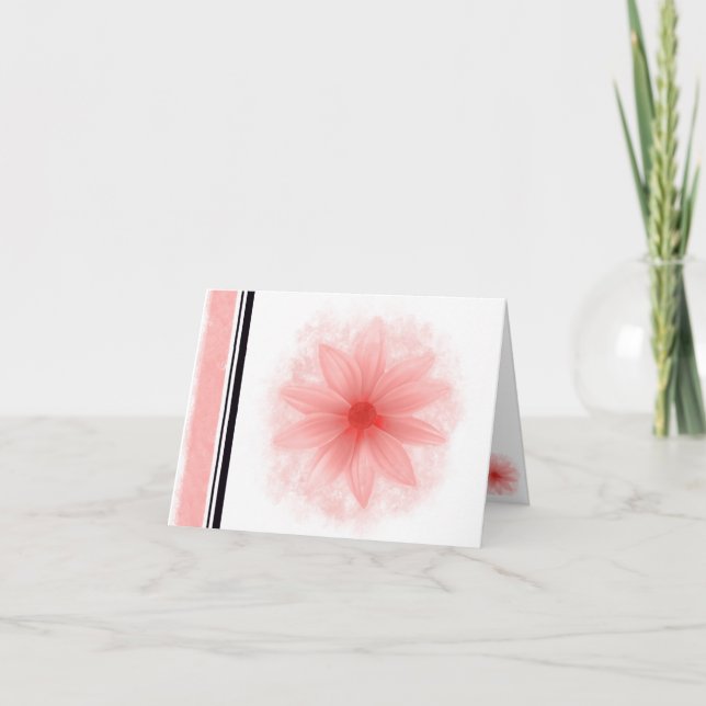 Carte de note blanche de fleurs de pêche (Devant)