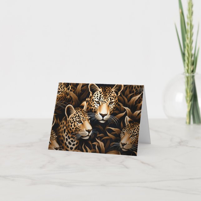 Carte de note blanche Exotic Jungle Cheetah (Devant)