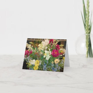 Carte de note blanche Fleurs de ressort