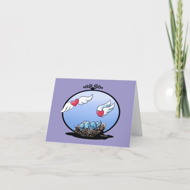 Carte de note blanche Lovebirds (Devant)