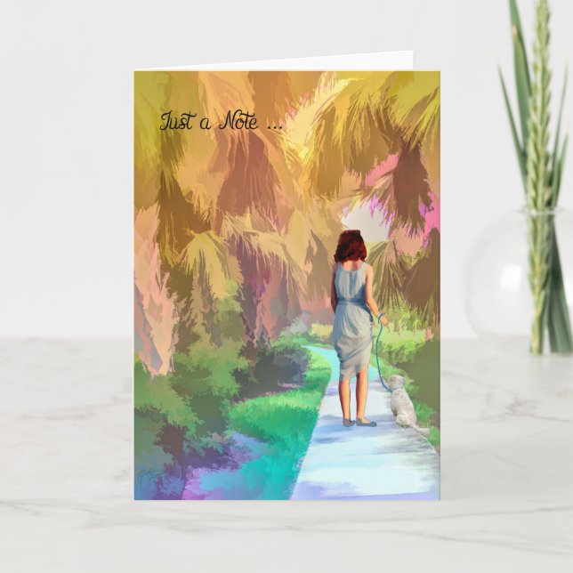 Carte de note blanche, Marcher le chien (Devant)