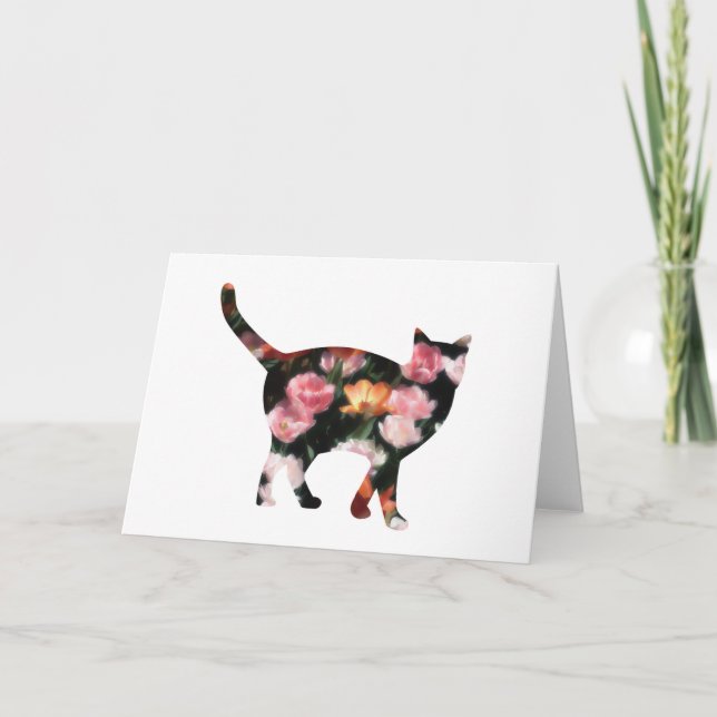 Carte de note blanche pour chat Tulip (Devant)