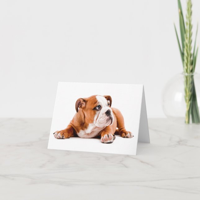 Carte de note blanche pour chiot Bulldog anglais (Devant)