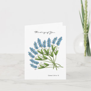 Carte de note blanche pour les boutons bleus