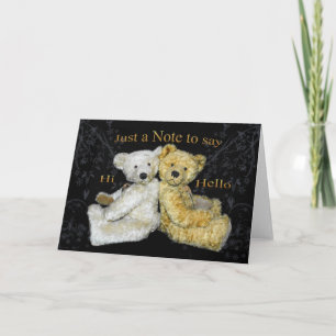Carte de note blanche pour ours en peluche