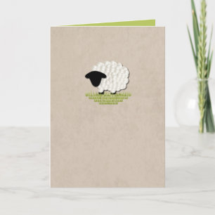 Carte de note blanche pour petit agneau (5 options