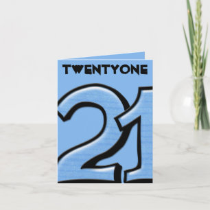 Carte de note bleue Silly Number 21